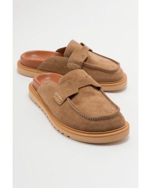 Forever & Always Shoes Laven Leather Clog Slide - Multicolor