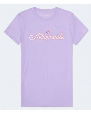 Aéropostale Glitter Rose Graphic Tee - Purple