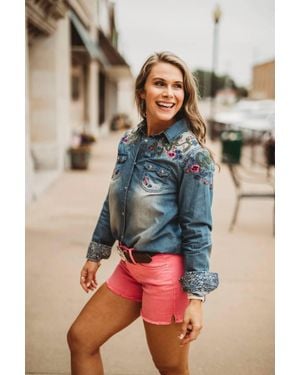 Tasha Polizzi Delma Embroidered Shirt - Blue