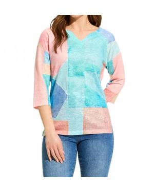 Fdj V Neck Top - Blue