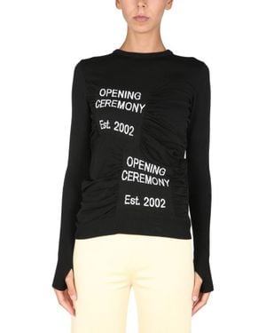 Opening Ceremony Fitted Crew Neck Sweater - Black