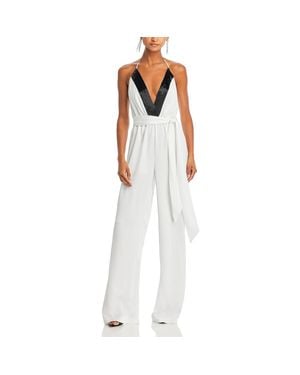 Ramy Brook Kayla Satin Embellished Jumpsuit - White