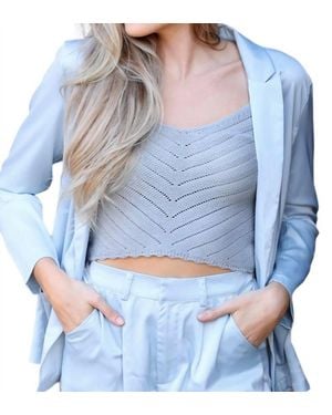Be Cool Polly Knit Crop Sweater - Blue