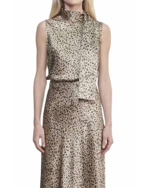Enza Costa Silk Satin Sleeveless Scarf Top - Brown