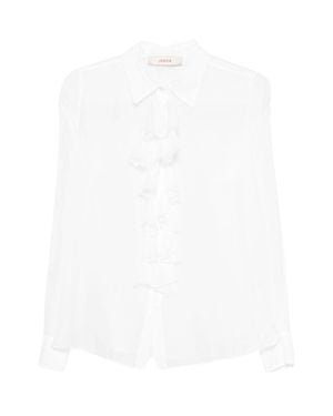 Jucca Ruffled Classic Collar Shirt - White