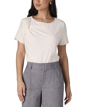 Wit & Wisdom Twist Front Knit Top - Gray