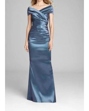 Teri Jon Ruched Gown - Blue