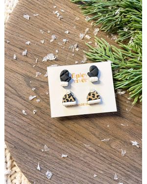 Finley River Winter Clay Earrings - Brown