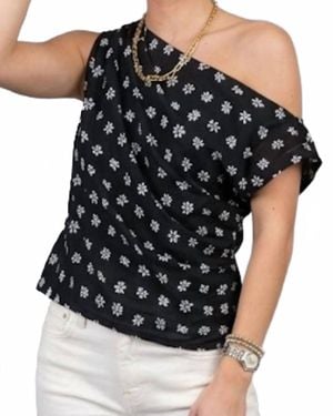 FRNCH Off Shoulder Daisy Top - Black