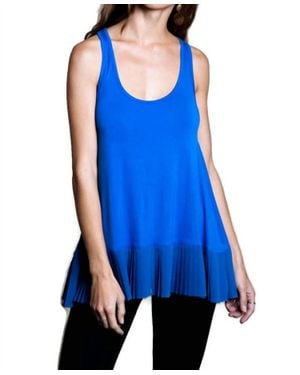 Umgee Pleated Tank Top - Blue