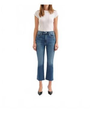 DAZE Shy Girl Crop Flare Jeans - Blue