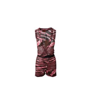 Missoni Zig-Zag Viscose Playsuit - Red
