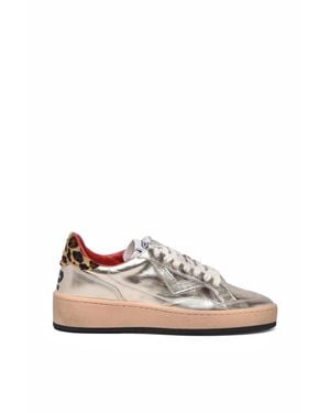 4b12 Leather-Blend Metallic Sneakers - White