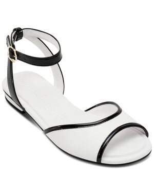 Karl Lagerfeld Cabria Ankle Strap Flat Sandal - White