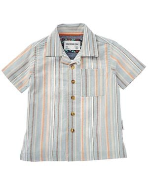 Sovereign Code Tour Striped Seersucker Button-Down Shirt - Gray