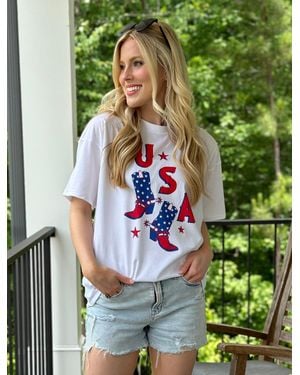Stewart Simmons Usa Boots Grand Short Sleeve Tee - Green