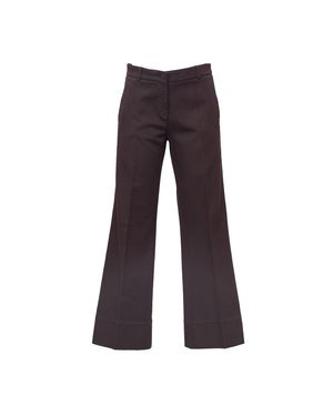 Ql2 Wide-Legged Tailored Pants With Cuffed Hem - Gray