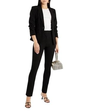 10 Crosby Derek Lam Rouched Leopard-Jacquard Blazer - Black