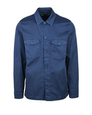40 Weft Cotton-Blend Utility Shirt - Blue