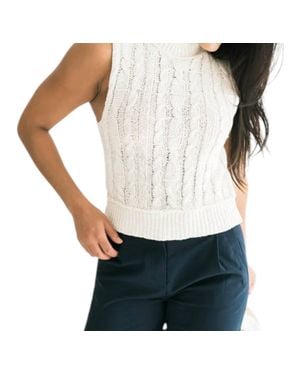 falcon park Autumn Knit Top - White