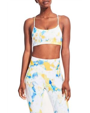 Kensie Printed Sleeveless Cross Back Bralette - Multicolor