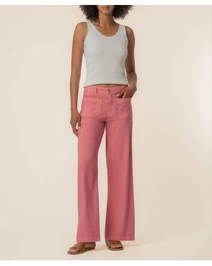 Kut From The Kloth Meg Linen High Rise Wide Leg - Pink
