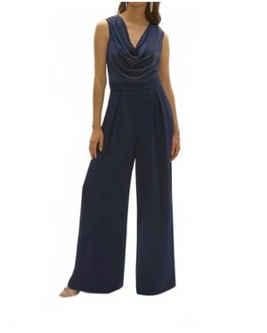 Joseph Ribkoff Cowl Neck Sleeveless Jumpsuit - Blue