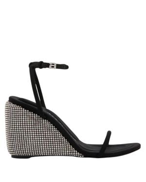 Alexander Wang Dahlia Crystal Wedge Sandals - Black