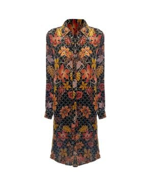 Johnny Was Jasmoon Flore Velvet Relaxed Overshirt Dress - Multicolor