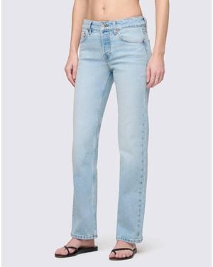 RE/DONE Slim Straight Crop Jean - Blue
