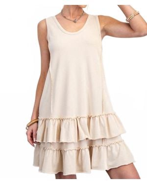 Easel In The Moment Ruffle Bottom Mini Dress - Pink