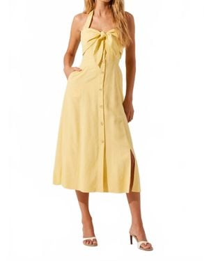 Astr Katherine Midi Dress - Yellow