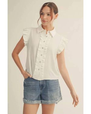 Jodifil Roosevelt Ruffle Top - Blue
