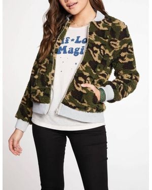 Chaser Brand Faux Fur Bomber Jacket - Multicolor