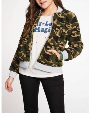 Chaser Brand Faux Fur Bomber Jacket - Multicolor