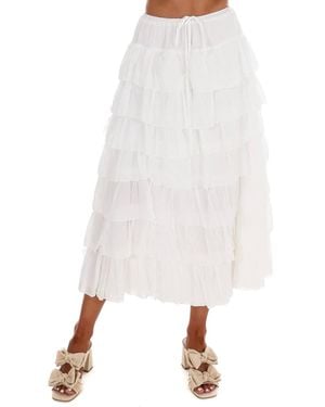 Mustard Seed Wish I Knew You Ruffle Maxi Skirt - White