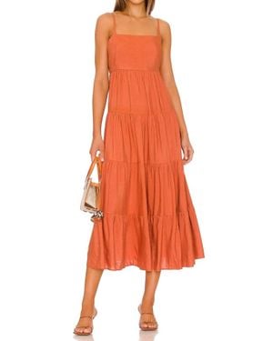 L'Agence Veda Tiered Dress - Orange