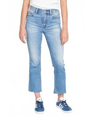 DAZE Shy Girl High Rise Crop Flare Jeans - Blue