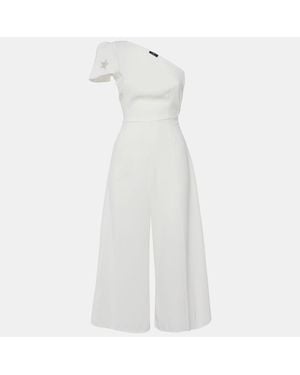 Elisabetta Franchi Crepe One-Shoulder Jumpsuit - White