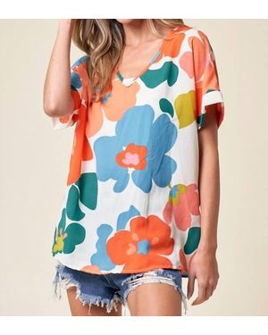 Lovely Melody Daisy Floral Top - Blue