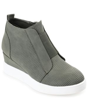Journee Collection Clara Sneaker Wedge - Green