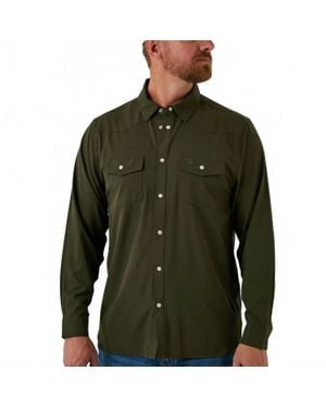 Burlebo Performance Long Sleeve Western Shirt - Green