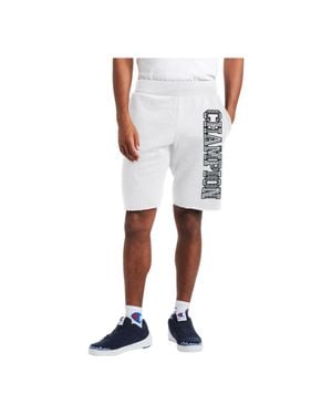 Champion C Life 10" Reverse Weave Cutoff 3D Logo 100 Shorts - White