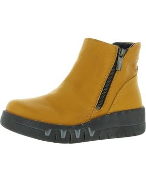 Miz Mooz Lass Leather Wedge Ankle Boots - Brown