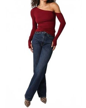 Olivaceous Gigi Asymmetrical Top - Red
