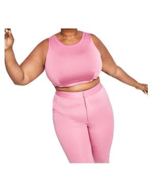 Nina Parker Plus Polyester Crewneck Tank Top - Pink