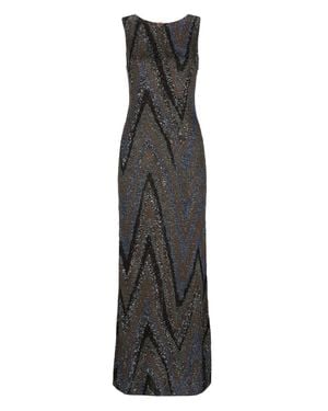 Missoni Sequined Lurex Side Vent Viscose Maxi Dress - Gray