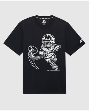 Starter New York Islanders Faceoff Short Sleeve Crew Neck Tee - Black