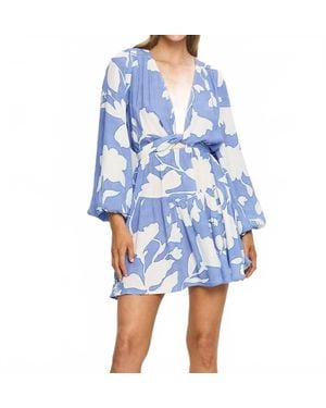 Kivari Amelia Tie Front Mini Dress - Blue