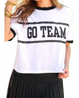 Jess Lea Go Team Sparkle Tee - White